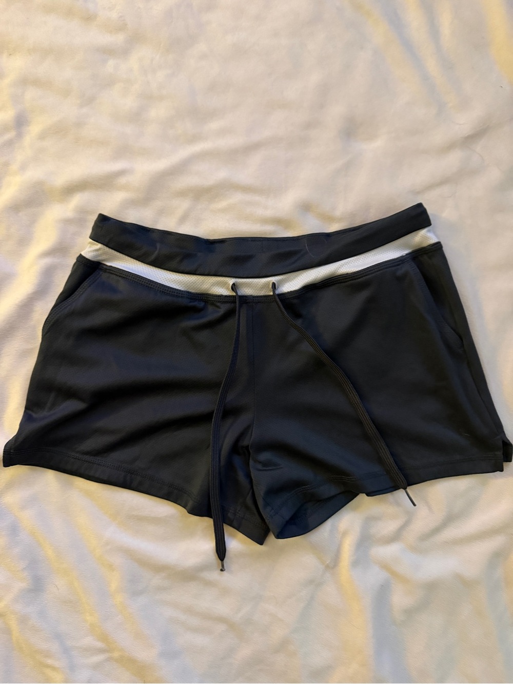 Danskin Now Women’s S 4/6 Black Grey Athletic Running Shorts Drawstring